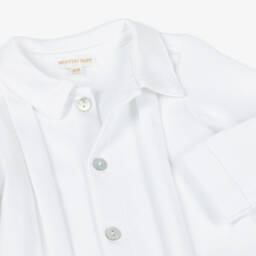 Mintini Baby-Baby Boys White & Pale Blue Corduroy Trouser Set | Childrensalon Outlet