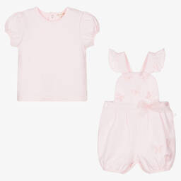 مينتيني بيبي-Baby Girls Cotton Dungaree Set | Childrensalon Outlet