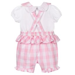 Mintini Baby-Baby Girls Dungaree Shorts Set | Childrensalon Outlet