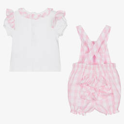 Mintini Baby-Baby Girls Dungaree Shorts Set | Childrensalon Outlet