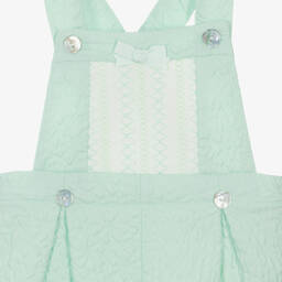 Mintini Baby-Baby Girls Green Dungaree Set | Childrensalon Outlet