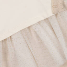 Mintini Baby-Baby Girls Ivory Jersey & Tulle Dress with Appliqué Hearts | Childrensalon Outlet