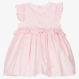 مينتيني بيبي-Baby Girls Pink Cotton Dress | Childrensalon Outlet