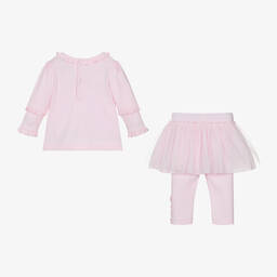 Mintini Baby-Baby Girls Pink Cotton Leggings Set | Childrensalon Outlet