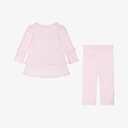 Mintini Baby-Baby Girls Pink Cotton Leggings Set | Childrensalon Outlet