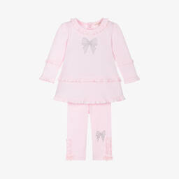 Mintini Baby-Baby Girls Pink Cotton Leggings Set | Childrensalon Outlet