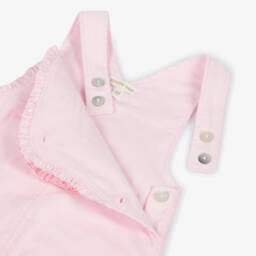 Mintini Baby-Baby Girls Pink Cotton Needlecord Dungaree Set | Childrensalon Outlet