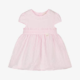Mintini Baby-Baby Girls Pink Cotton & Organza Dress | Childrensalon Outlet