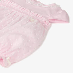 Mintini Baby-Baby Girls Pink Cotton & Organza Shortie | Childrensalon Outlet