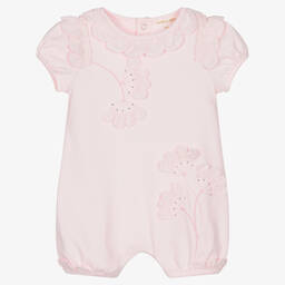 Mintini Baby-Baby Girls Pink Cotton Shortie | Childrensalon Outlet