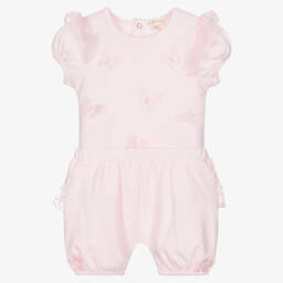 مينتيني بيبي-Baby Girls Pink Cotton Shorts Set | Childrensalon Outlet