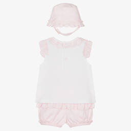 Mintini Baby-Baby Girls Pink Cotton Shorts Set | Childrensalon Outlet