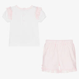 Mintini Baby-Baby Girls Pink Cotton Shorts Set | Childrensalon Outlet