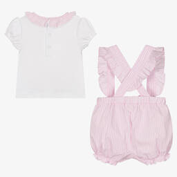مينتيني بيبي-Baby Girls Pink Cotton Shorts Set | Childrensalon Outlet