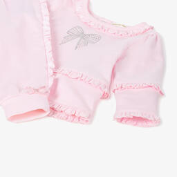 Mintini Baby-Baby Girls Pink Cotton Tracksuit | Childrensalon Outlet
