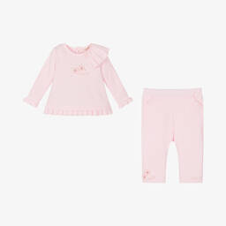 Mintini Baby-Baby Girls Pink Cotton Trouser Set | Childrensalon Outlet