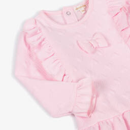 Mintini Baby-Baby Girls Pink Jersey Dress with Ruffles & Bow | Childrensalon Outlet