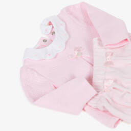 Mintini Baby-Baby Girls Pink Jersey & Velour Shorts Set | Childrensalon Outlet