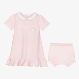 Mintini Baby-Baby Girls Pink Knit Dress Set | Childrensalon Outlet