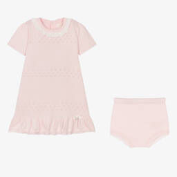 Mintini Baby-Baby Girls Pink Knitted Dress | Childrensalon Outlet