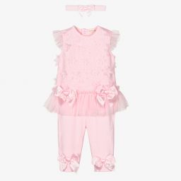 Mintini Baby-Baby Girls Pink Leggings Set | Childrensalon Outlet