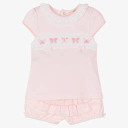 Mintini Baby-Baby Girls Pink Shorts Set | Childrensalon Outlet