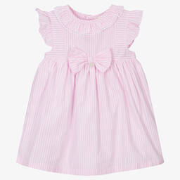 Mintini Baby-Baby Girls Pink Striped Cotton Shortie | Childrensalon Outlet
