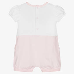 Mintini Baby-Baby Girls Pink & White Shortie | Childrensalon Outlet