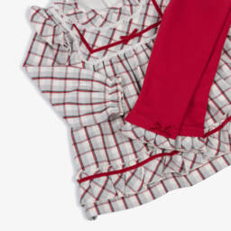 Mintini Baby-Baby Girls Red & Grey Check Top & Leggings Set  | Childrensalon Outlet