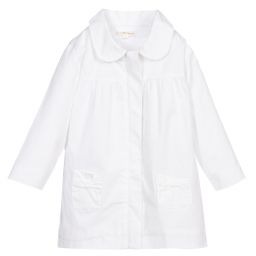 مينتيني بيبي-Baby Girls White Cotton Jacket | Childrensalon Outlet