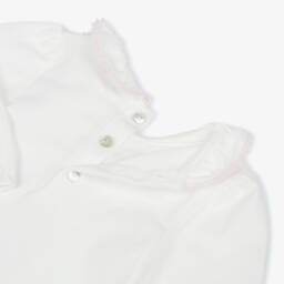 Mintini Baby-Baby Girls White & Pink Needlecord Shorts Set | Childrensalon Outlet