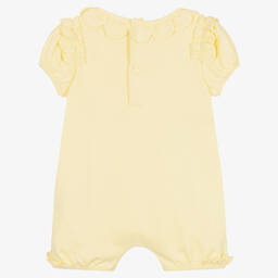Mintini Baby-Baby Girls Yellow Cotton Shortie | Childrensalon Outlet