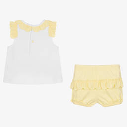 Mintini Baby-Baby Girls Yellow Cotton Shorts Set | Childrensalon Outlet