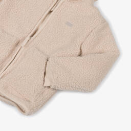 Mintini Baby-Beige Borg Fleece Hooded Jacket with Ears | Childrensalon Outlet