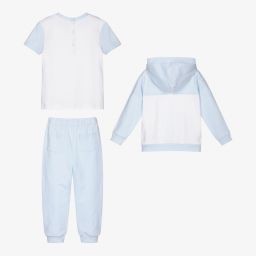 Mintini Baby-Blue & White Tracksuit Set | Childrensalon Outlet