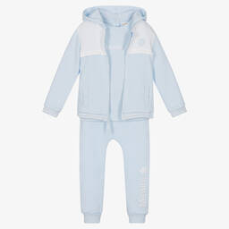 مينتيني بيبي-Boys Blue Cotton Tracksuit Set | Childrensalon Outlet