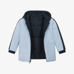 Mintini Baby-Boys Reversible Blue Hooded Jacket | Childrensalon Outlet