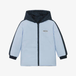 Mintini Baby-Boys Reversible Blue Hooded Jacket | Childrensalon Outlet