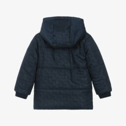 Mintini Baby-Boys Reversible Blue Hooded Jacket | Childrensalon Outlet
