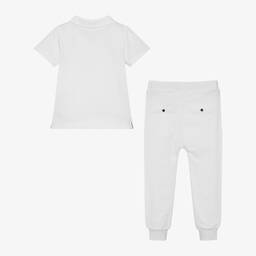 Mintini Baby-Boys White Cotton Trouser Set | Childrensalon Outlet