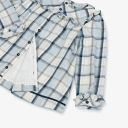 Mintini Baby-Girls Blue & Ivory Check Cotton Leggings Set | Childrensalon Outlet