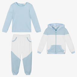 Mintini Baby-Girls Blue & White Tracksuit | Childrensalon Outlet