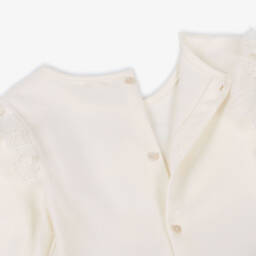 Mintini Baby-Girls Ivory Cotton Jersey Leggings Set with Appliqué Hearts | Childrensalon Outlet