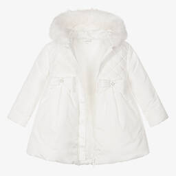 Mintini Baby-Girls Ivory Padded Coat | Childrensalon Outlet