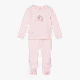 مينتيني بيبي-Girls Pink Ballet Shoes Cotton Tracksuit | Childrensalon Outlet
