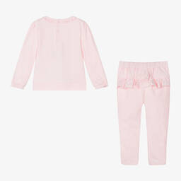 مينتيني بيبي-Girls Pink Ballet Shoes Cotton Tracksuit | Childrensalon Outlet