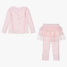 Mintini Baby-Girls Pink Cotton Leggings Set | Childrensalon Outlet