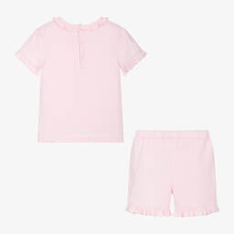 Mintini Baby-Girls Pink Cotton Shorts Set | Childrensalon Outlet