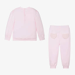Mintini Baby-Girls Pink Cotton Tracksuit | Childrensalon Outlet