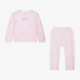 مينتيني بيبي-Girls Pink Cotton Tracksuit | Childrensalon Outlet